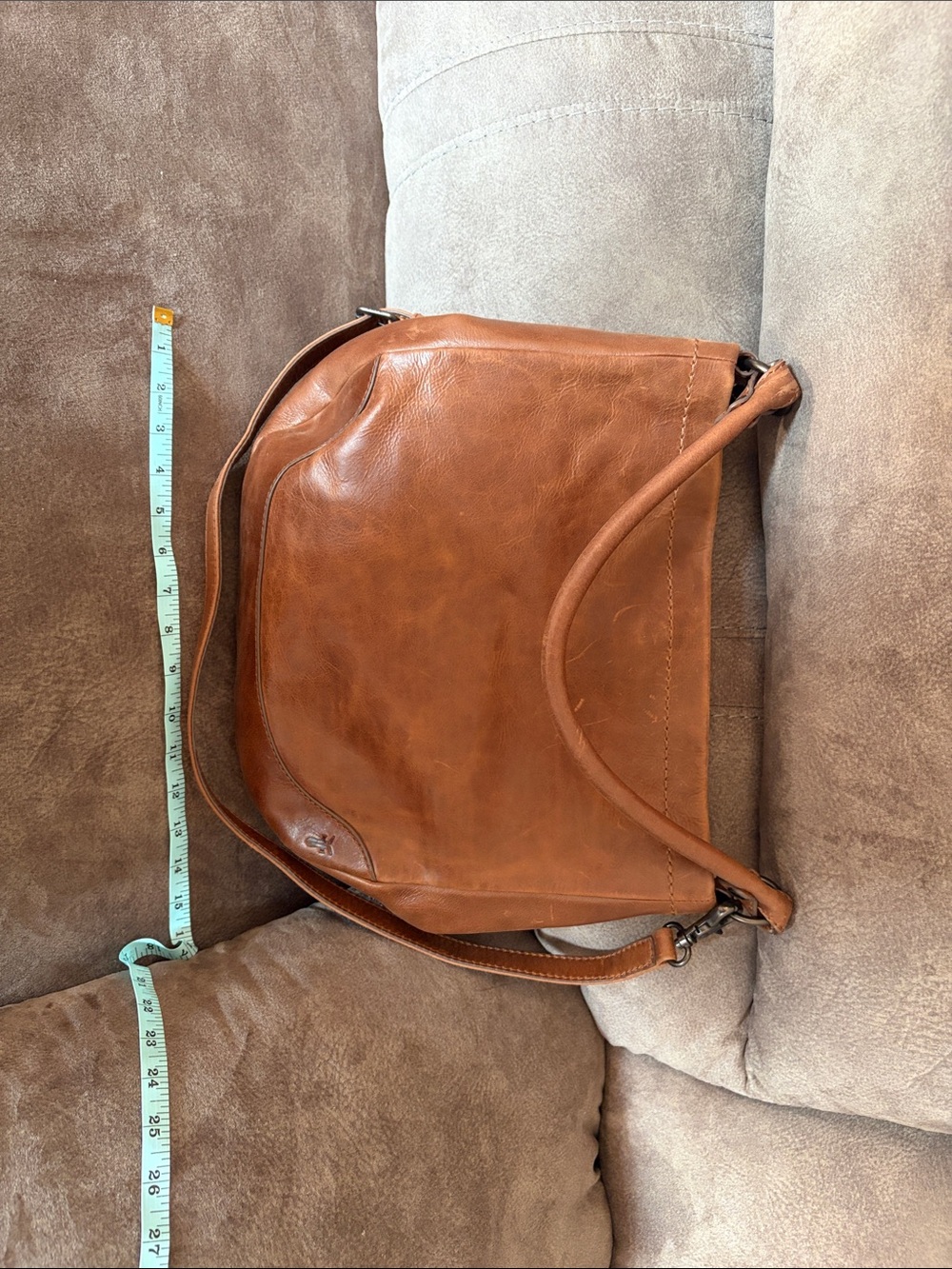 Frye Chestnut Brown Leather Crossbody Bag